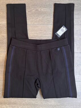 G-Star Raw Nostelle High Legging Black Slim Trousers with Navy Stripe